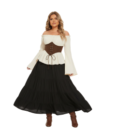 Dina Long Skirt BLACK Plus Size 1x 2x